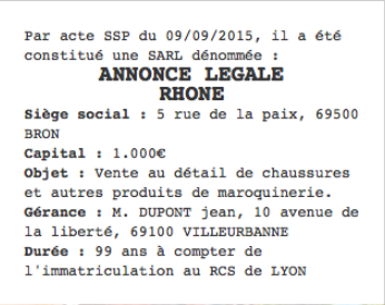 annonce legale rhone